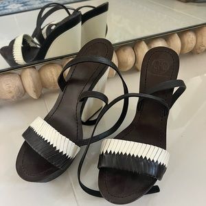 Tory Burch Leather Wedges